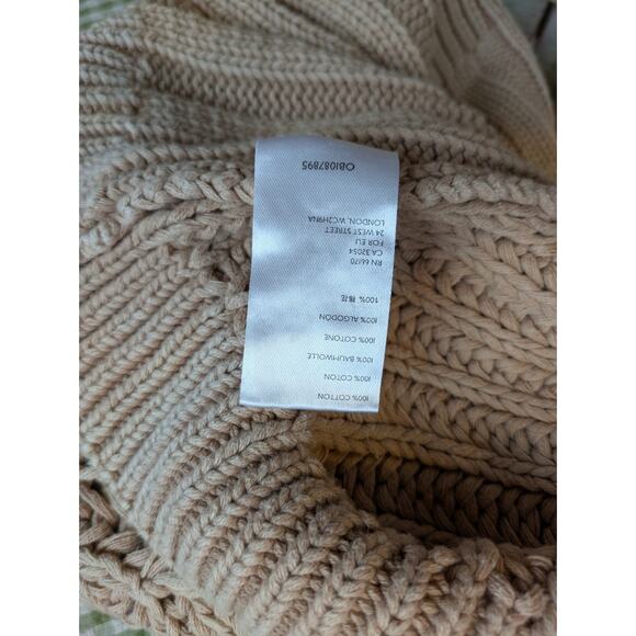 Free People Sweetheart Turtleneck Sweater Small Tan Sand Crop Chunky Oversized - Picture 12 of 12